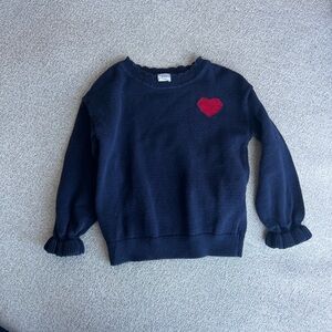 Baby Gap girls navy sweater with adorable red heart